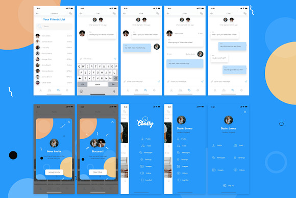 Chatty Mobile UI Kit in UI Kits and Libraries - product preview 5