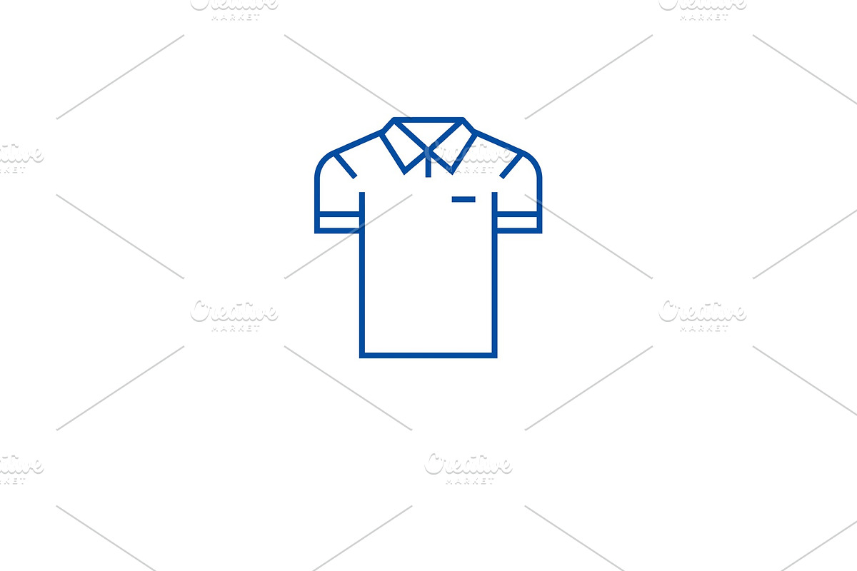 Men polo line icon concept. Men polo in Illustrations - product preview 8