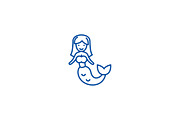 Mermaid line icon concept. Mermaid