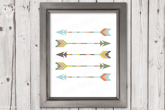 Five arrows tribal artwork pastel in Illustrations - product preview 1