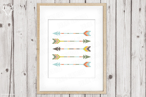 Five arrows tribal artwork pastel in Illustrations - product preview 2