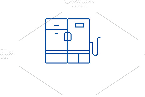 Modern fridge line icon concept