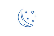 Moon line icon concept. Moon flat