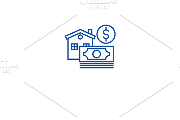 Morgage, home loan line icon concept