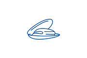 Mussels line icon concept. Mussels