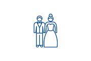 Newlyweds line icon concept