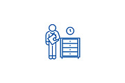 Office archive, archiver line icon