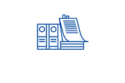 Office documents line icon concept