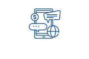 Online banking services line icon