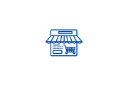Online shop line icon concept