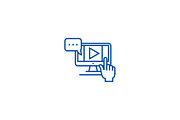 Online video courses line icon