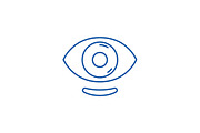 Ophthalmic lenses line icon concept