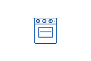 Oven line icon concept. Oven flat