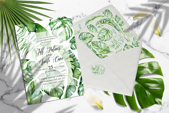 Tropical Greenery Wedding Suit in Wedding Templates - product preview 5