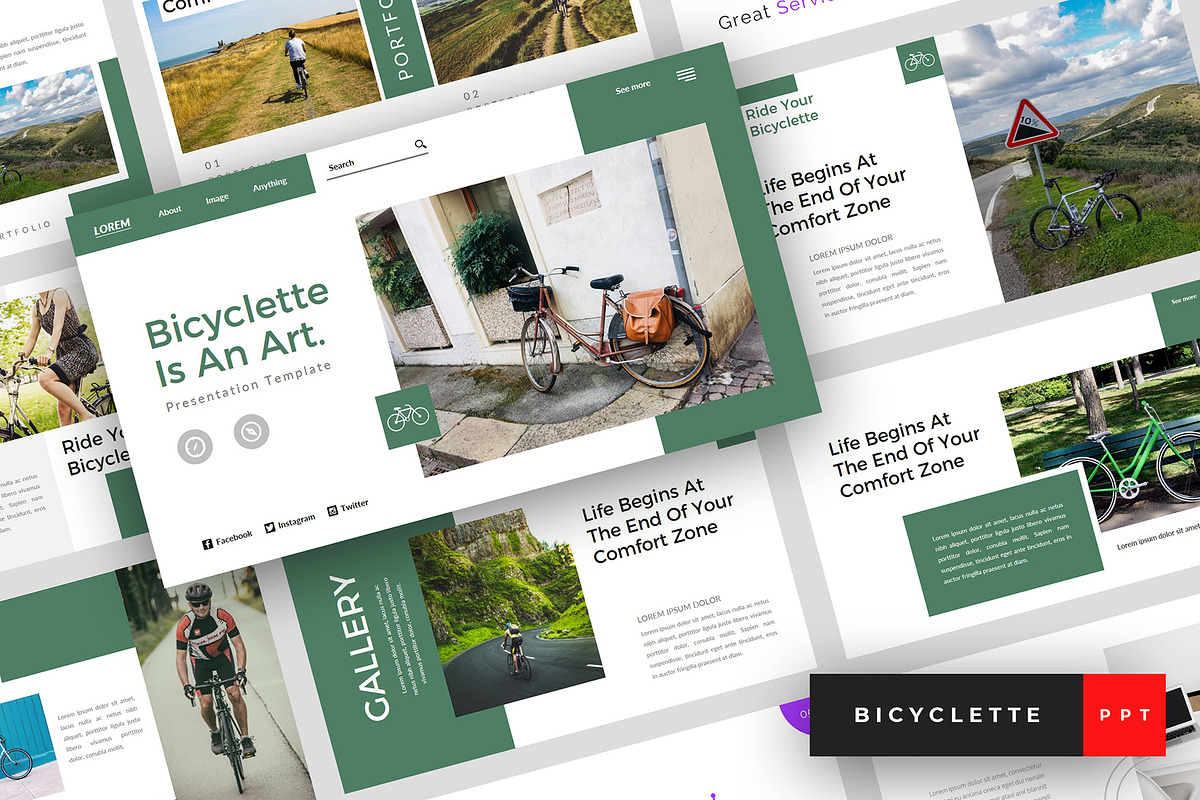Bicyclette - Bicycle PowerPoint in PowerPoint Templates - product preview 8