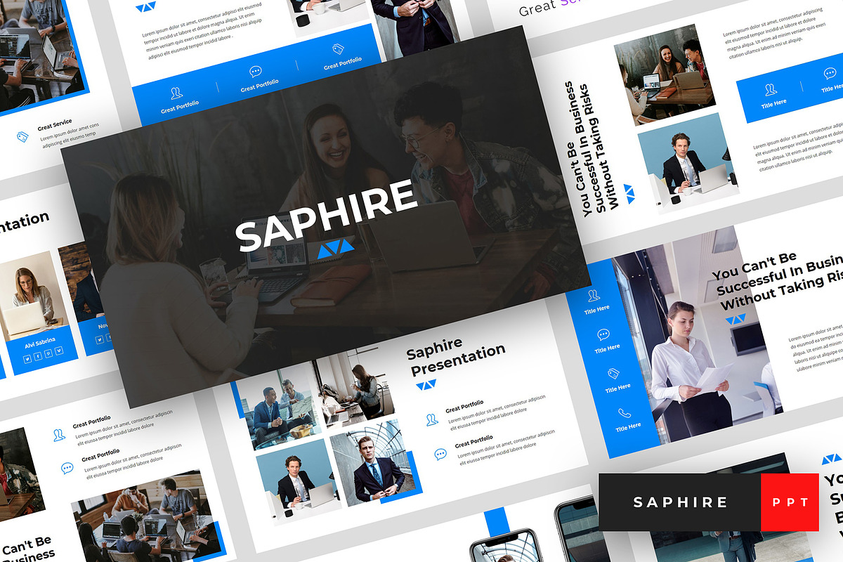 Saphire - Pitch Deck PowerPoint in PowerPoint Templates - product preview 8