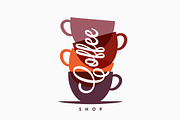 Coffee cup logo. Coffee mugs color.