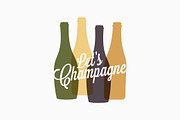 Champagne bottle logo.