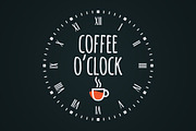 Coffee cup concept with clock face.