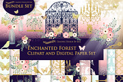 Enchanted Forest Clipart+Pattern set