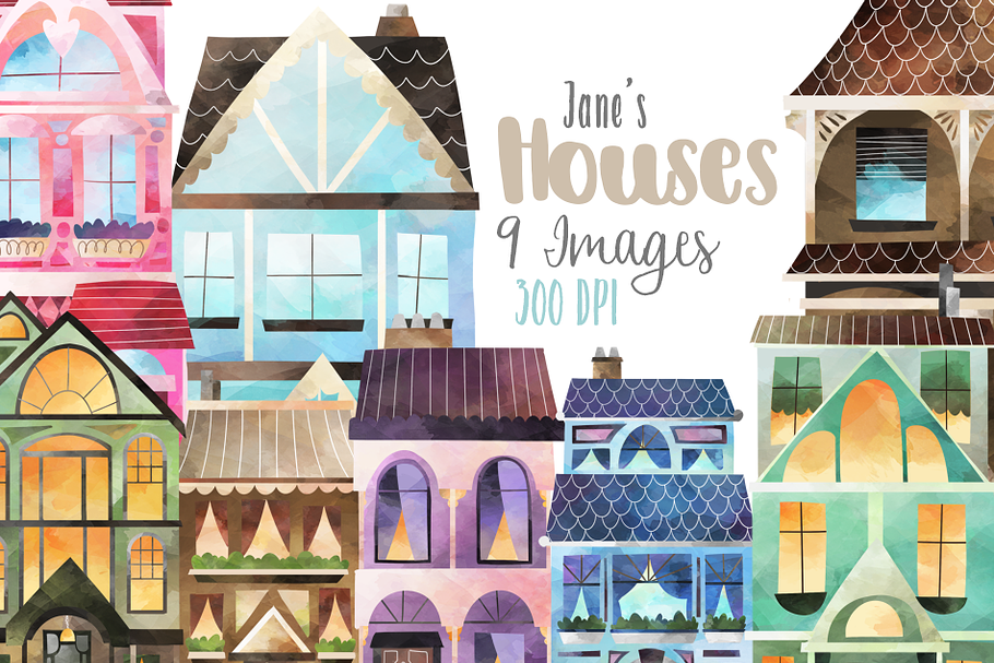 Watercolor House Clipart