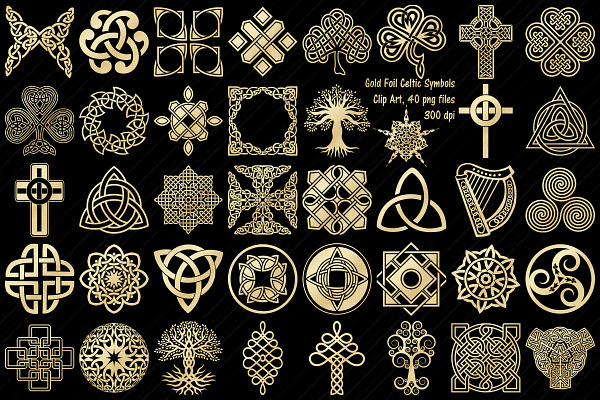 Gold Foil Celtic Knots & Symbols