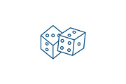 Game of dice line icon concept. Game