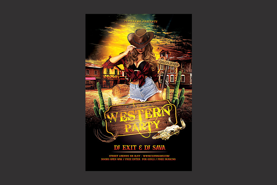 Western Party Flyer
