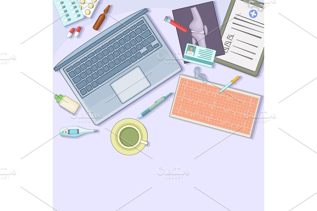 Medicine concept workstation in Objects - product preview 8