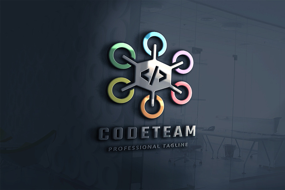 Code Team Logo in Logo Templates - product preview 8