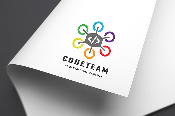 Code Team Logo in Logo Templates - product preview 1