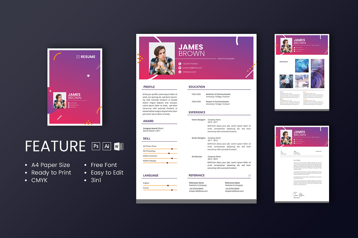 Professional CV And Resume Template in Resume Templates - product preview 8