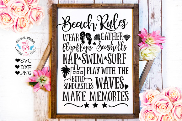 Summer Home Decor Rules Cut Files in Illustrations - product preview 2