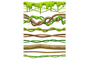 Twisted wild liana branch seamless