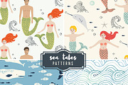 Sea Tales Patterns EPS