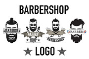 Barber shop retro labels