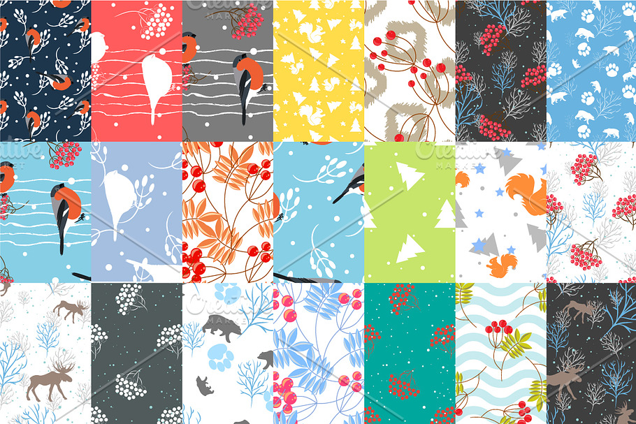 21 Winter seamless patterns in Patterns - product preview 8