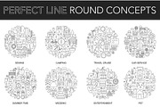 Round thin line concepts set