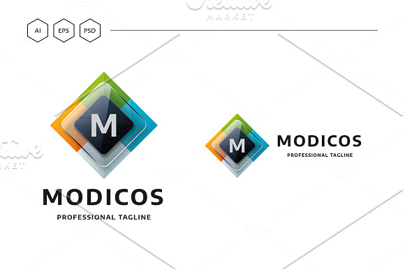 Modicos M Letter Logo in Logo Templates - product preview 3
