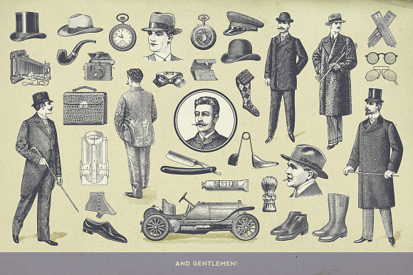 100 Vintage Lifestyle Illustrations in Illustrations - product preview 1