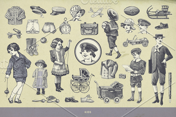 100 Vintage Lifestyle Illustrations in Illustrations - product preview 3