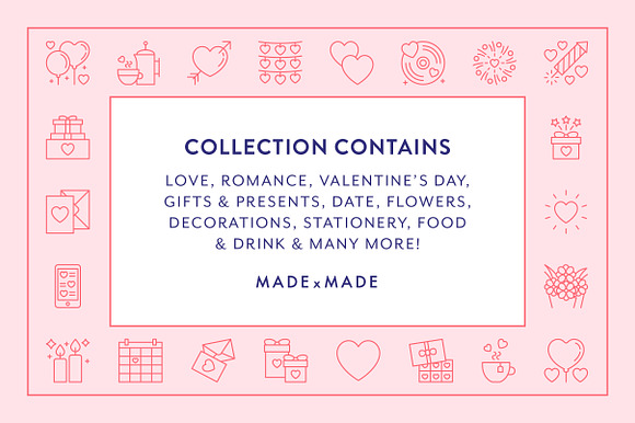 Line Icons – Valentines Day in Text Message Icons - product preview 1