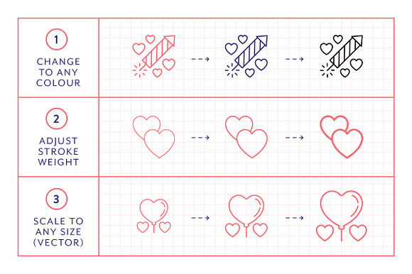 Line Icons – Valentines Day in Text Message Icons - product preview 3