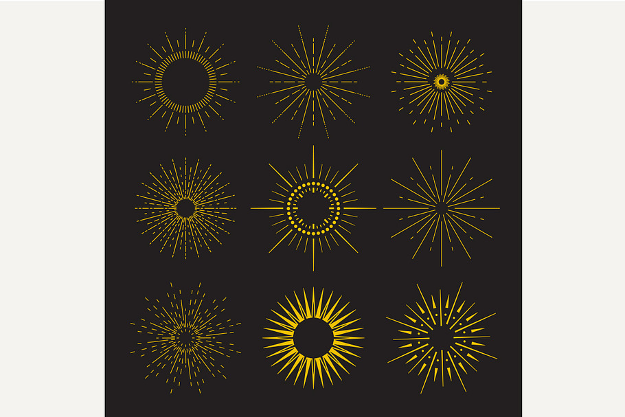 9 Art deco vintage sunbursts collect in Graphics - product preview 8