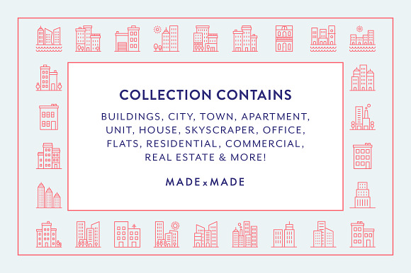 Line Icons – Buildings in House Icons - product preview 1