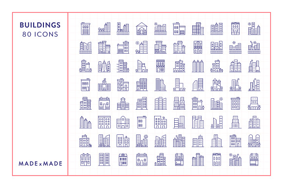 Line Icons – Buildings in House Icons - product preview 5