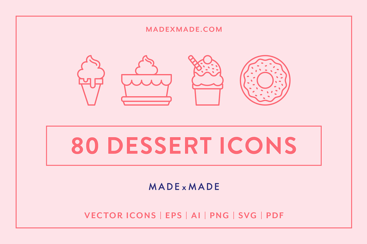 Line Icons – Dessert in Icons - product preview 8