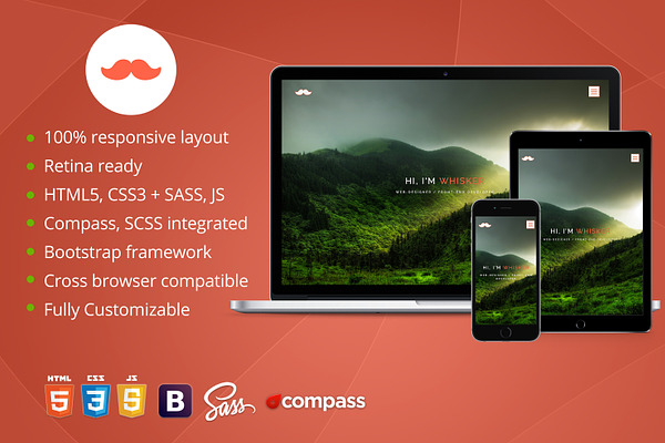 Whisker - One Page HTML Template