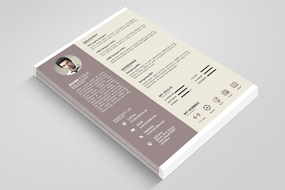 Job CV Resume Template in Letter Templates - product preview 1