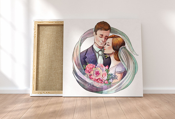 Wedding couple watercolor clipart in Illustrations - product preview 6